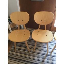 HABITAT DAISAKU SOLID BEECH DINING CHAIRS x 4