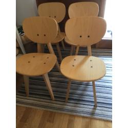 HABITAT DAISAKU SOLID BEECH DINING CHAIRS x 4