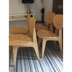 HABITAT DAISAKU SOLID BEECH DINING CHAIRS x 4