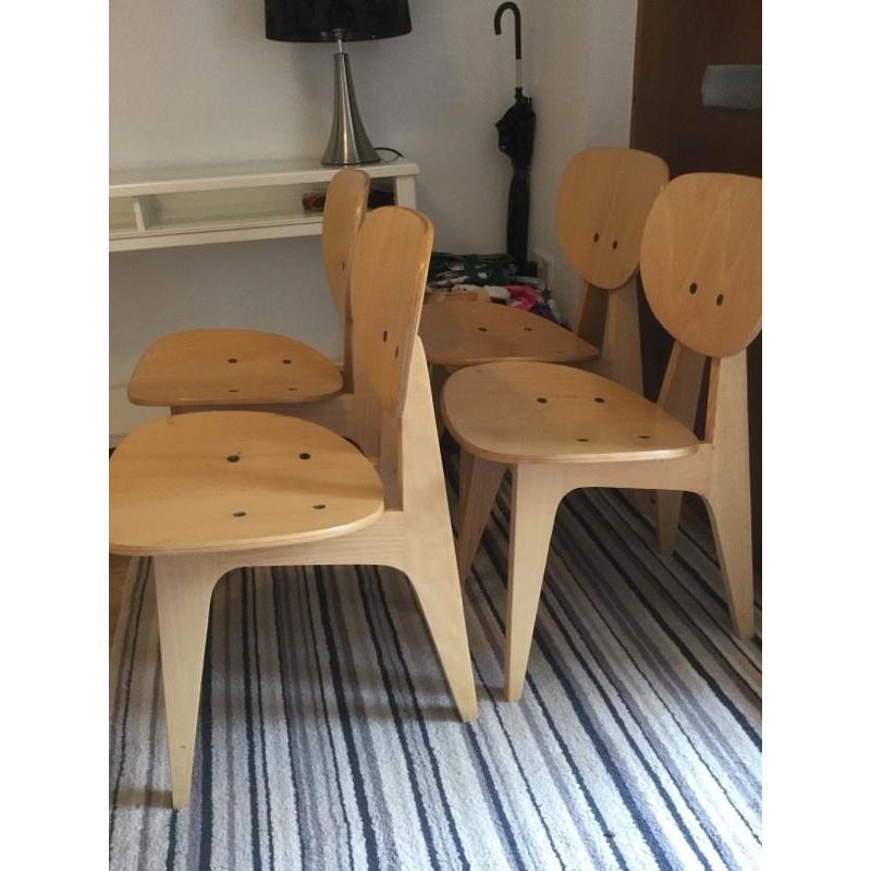 HABITAT DAISAKU SOLID BEECH DINING CHAIRS x 4