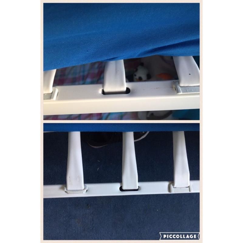 White metal bunk bed frame