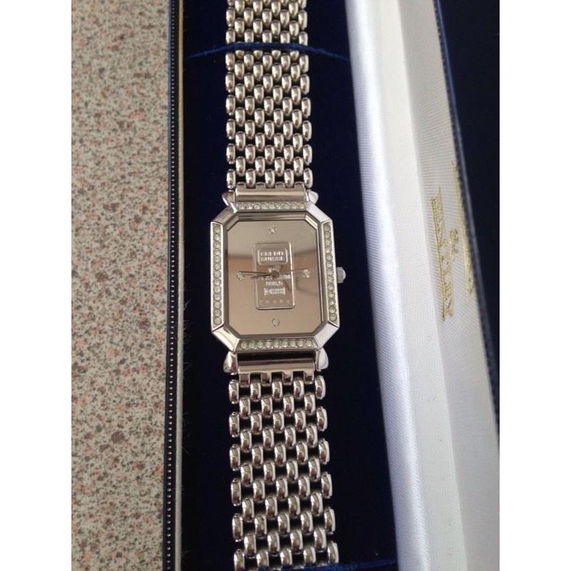 Gents diamond and platinum watch