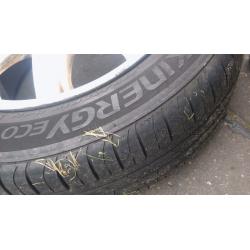 Mini alloys wheels with 2 good tyers 2 not best 175 65 15 inch