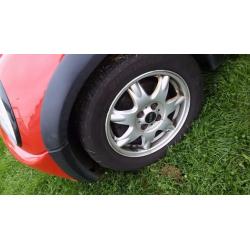 Mini alloys wheels with 2 good tyers 2 not best 175 65 15 inch