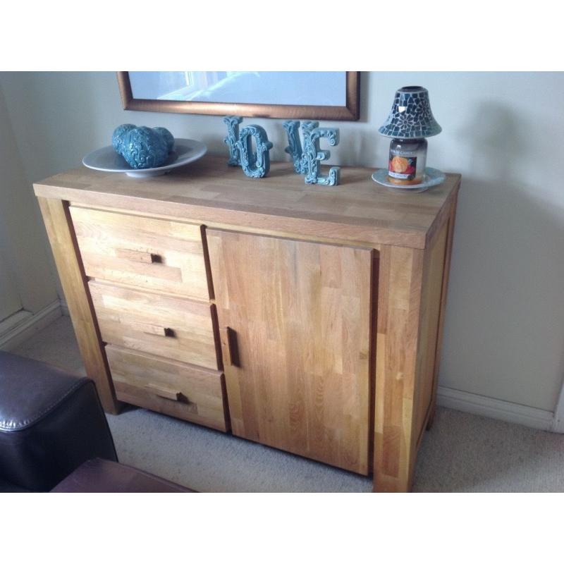 next solid oak furniture sideboard and nest of tables