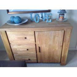 next solid oak furniture sideboard and nest of tables