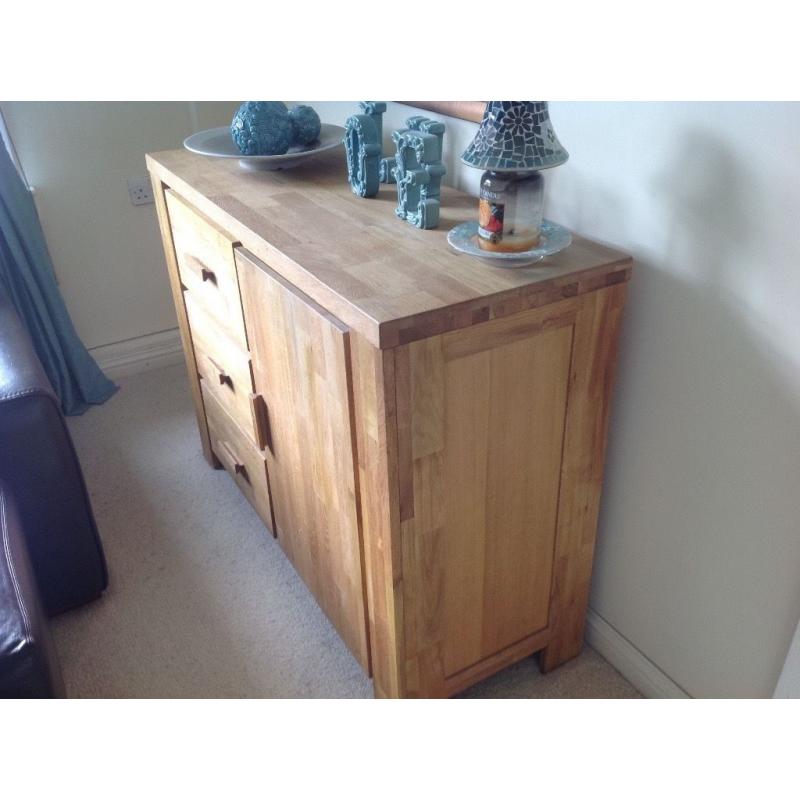 next solid oak furniture sideboard and nest of tables