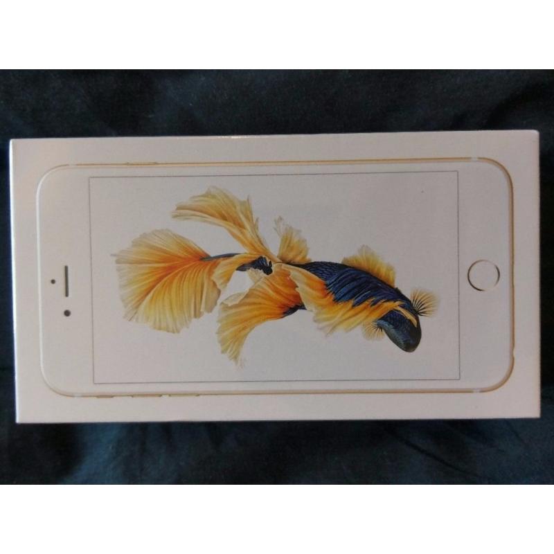 Apple Iphone 6s plus, brand new in original sealed box, 128gb, gold, locked to O2 network.
