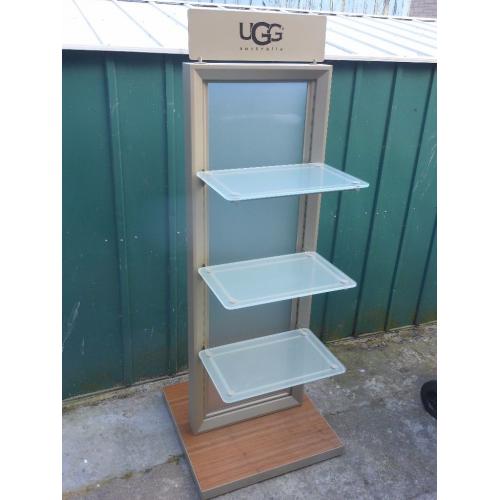 UGG Australia large display stand glass shelves