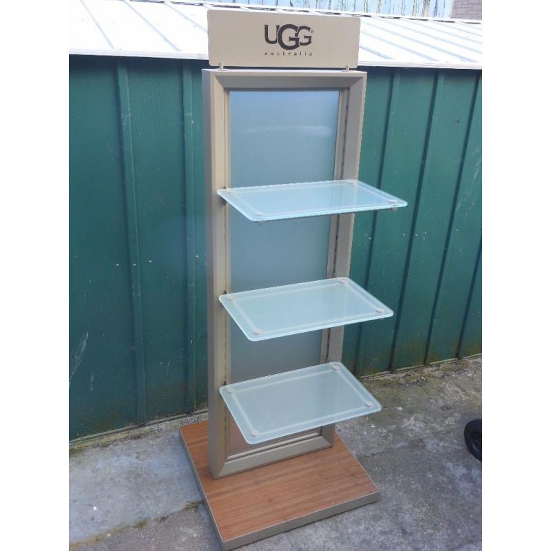 UGG Australia large display stand glass shelves