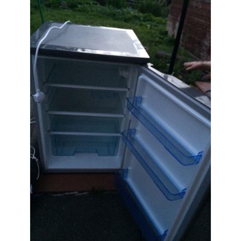 Silver under counter fridge