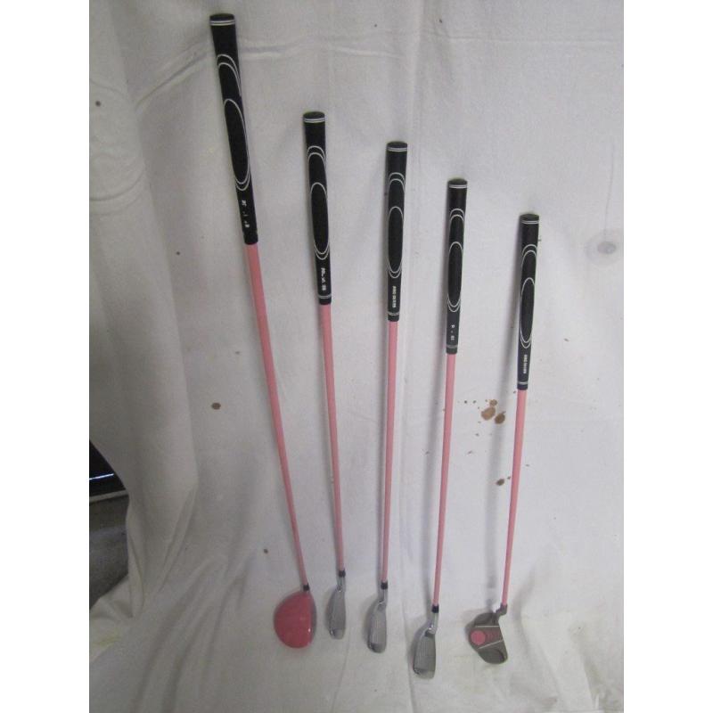 Girl's golf clubs and bag