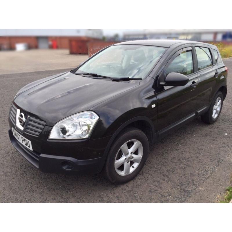 Nissan Qashqai 2007 black,1.5 L Diesel, only 61k miles, Long MOT 03/2017, 5 seater, 2 keys, Alloys