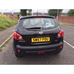 Nissan Qashqai 2007 black,1.5 L Diesel, only 61k miles, Long MOT 03/2017, 5 seater, 2 keys, Alloys