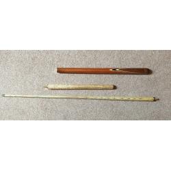 Three-piece snooker cue and carry case for sale