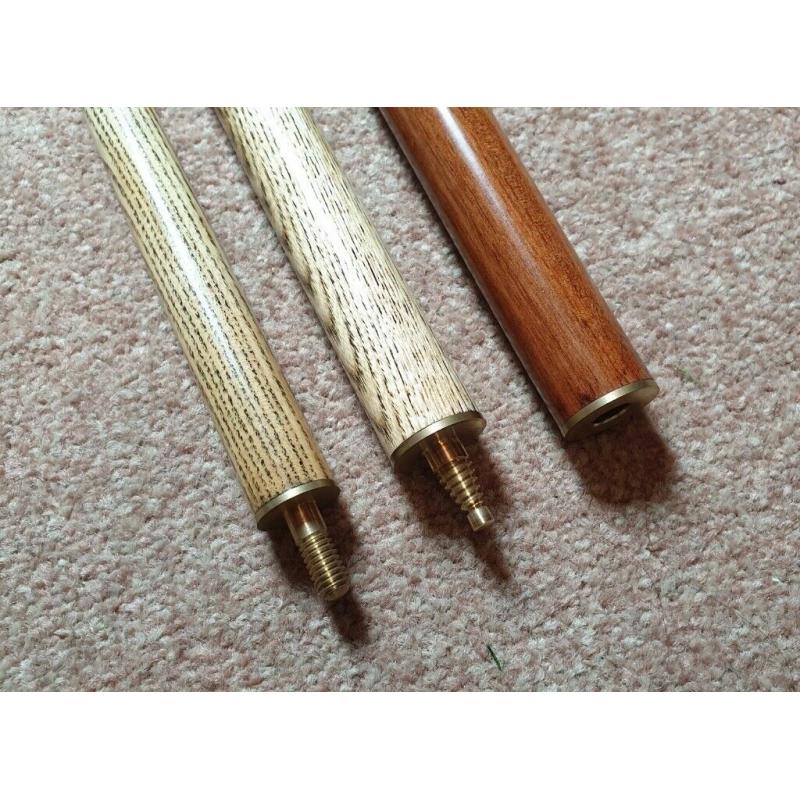 Three-piece snooker cue and carry case for sale