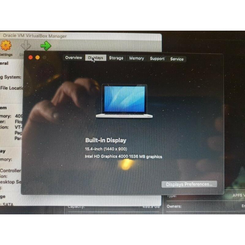 MacBook Pro 2012, i7, 2.3, 15inch;, 16Gb, Catalina MacOS, Virtual Win10 Pro