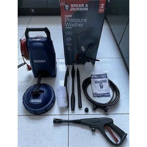 Spear & Jackson 1400W Pressure Washer with Patio Cleaner & Accessories