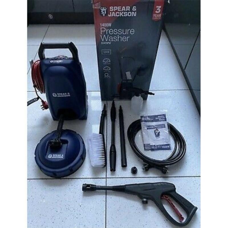 Spear & Jackson 1400W Pressure Washer with Patio Cleaner & Accessories