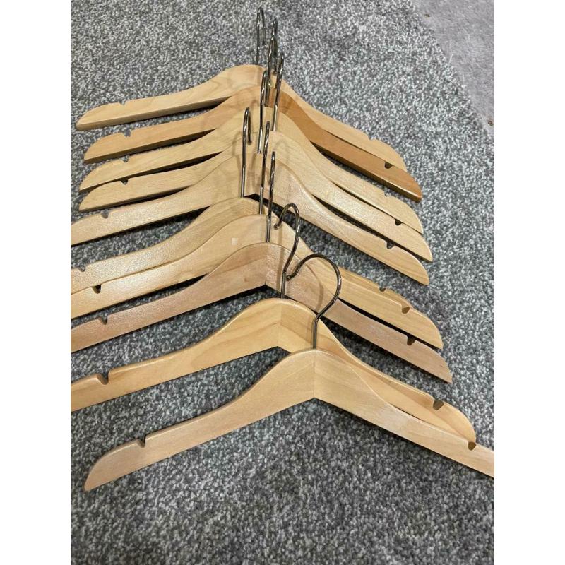 10 kids wooden coat hangers
