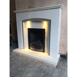 White&Grey Marble fireplace 48?