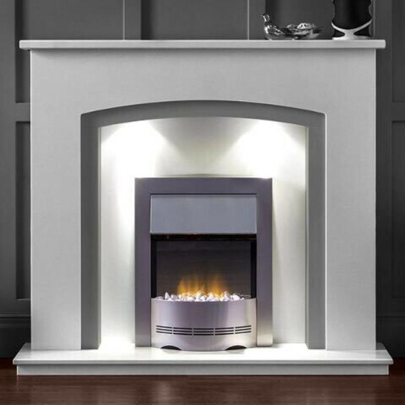 White&Grey Marble fireplace 48?