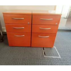 Chestnut brown Pedestal desk storage draws