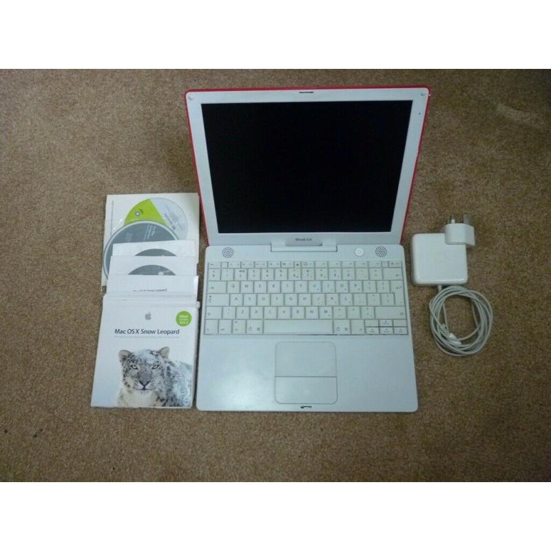 Apple iBook G4 - 12 inch screen - Nice Red Colour, in good condition.