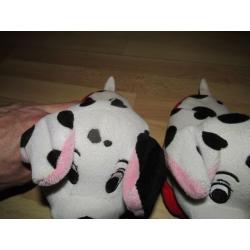 Kids Dalmation Stompeez slippers. Size 5 to 7 child size ears flap up when walking