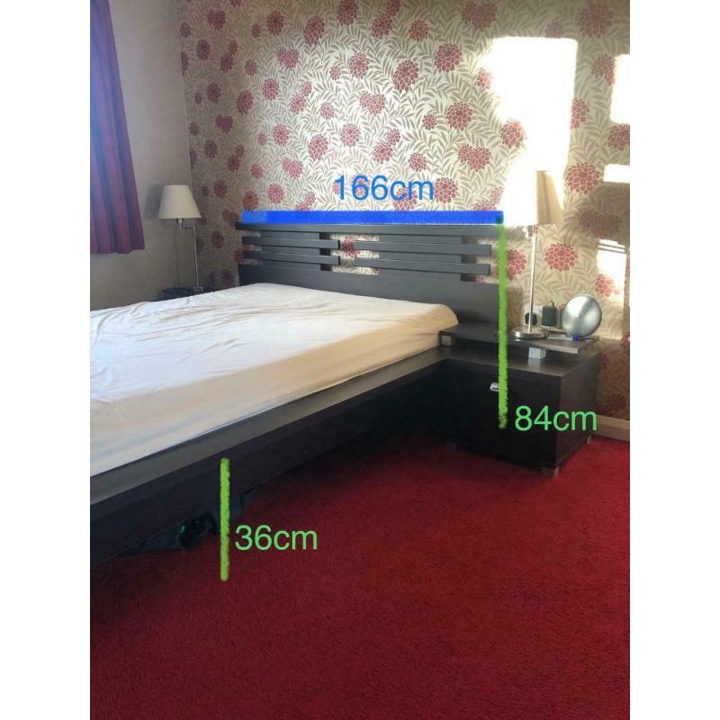 Dansk Gami bedroom furniture set (bed, mattress, wardrobe, draws, bedside tables)