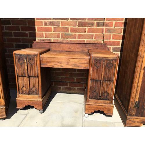 Art Deco 1920s Restored Solid Wood Wooden Dresser Dressing Table Mirror