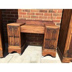Art Deco 1920s Restored Solid Wood Wooden Dresser Dressing Table Mirror