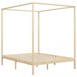 Canopy Bed Frame Solid Pine Wood 160x200 cm-283254