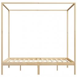 Canopy Bed Frame Solid Pine Wood 160x200 cm-283254