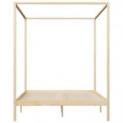 Canopy Bed Frame Solid Pine Wood 160x200 cm-283254