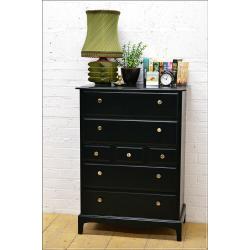 REDUCED vintage chest of drawers Stag Minstrel danish black mid century