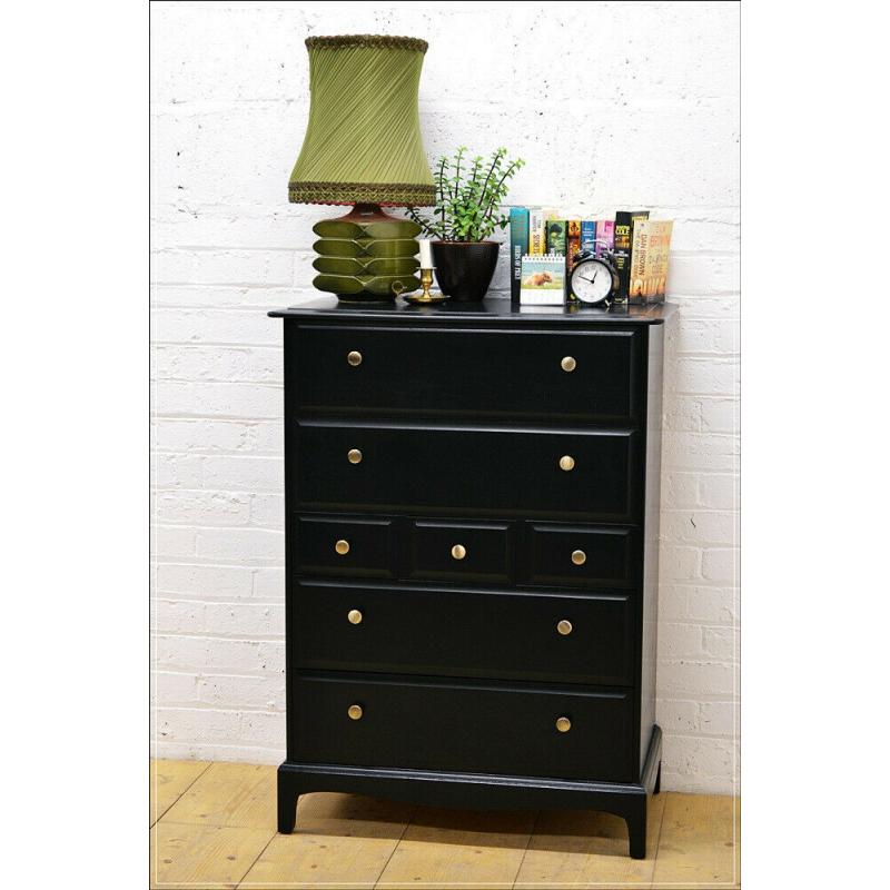 REDUCED vintage chest of drawers Stag Minstrel danish black mid century