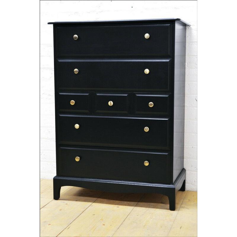 REDUCED vintage chest of drawers Stag Minstrel danish black mid century