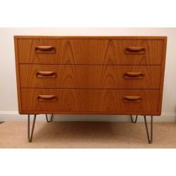 Mid Century G Plan Fresco Teak Chest Of Drawers Hairpin Legs