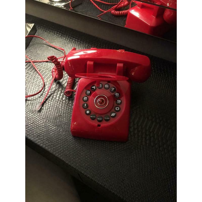 Bright Red Flashing Batphone, Classic Sixties Styling, UK Landline, Incoming & Outgoing Calls