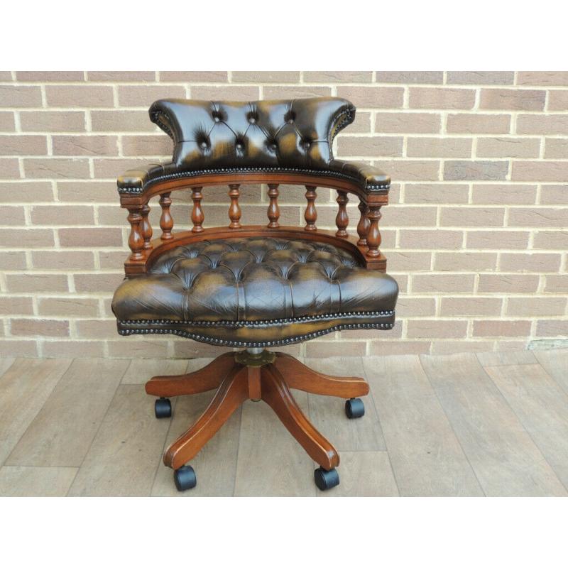 Golden Whiskey Brown Quality Captains Chair (UK Pre Christmas DELIVERY)