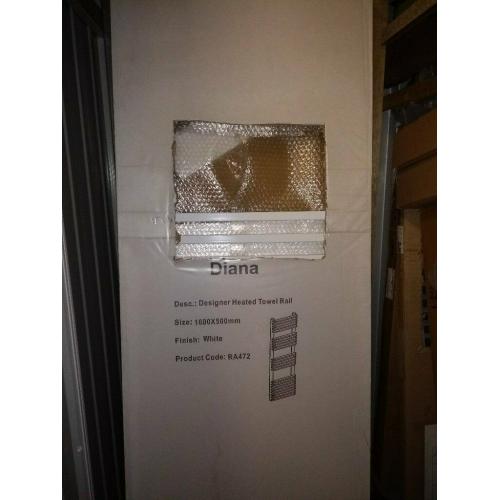 designer towel radiator, dianna 800x500, white, box section, square
