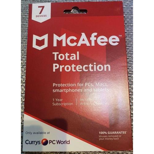 McAfee Total Protection for PCs, Macs, Smartphones and Tablets. 7 Devices Antivirus