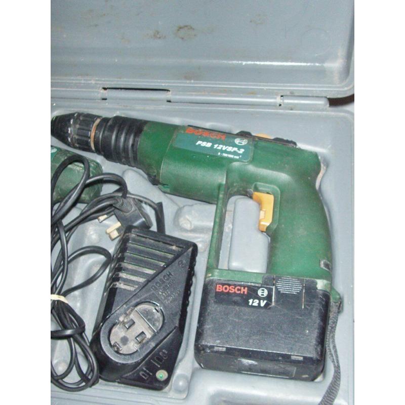 SET PSB 12V SP2 CORDLESS DRILL & PSR 120 BATTERY POWERED SCREW DRIVER WITH MANUALS