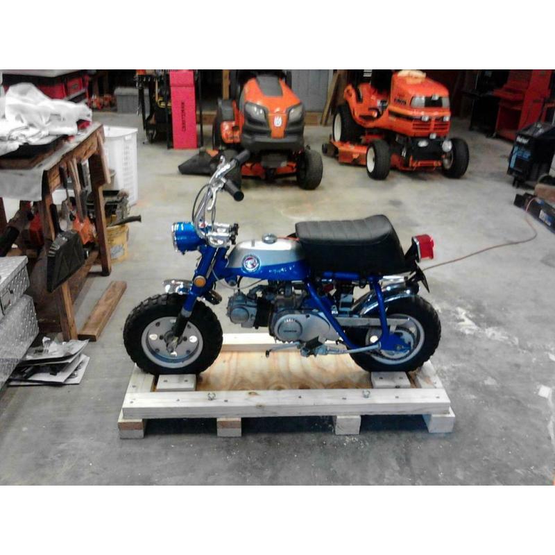 Classic 1969 Honda Z50 A Monkey bike in Candy Blue & Silver. Honda Collectors Mini Bike / Motorbike