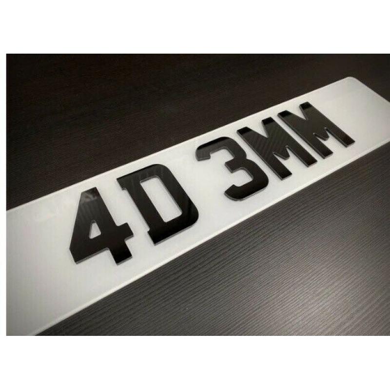 4D acrylic number plates