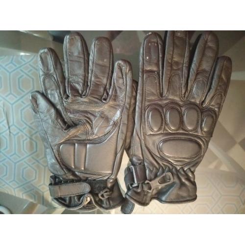Motorbike - Black leather gloves.