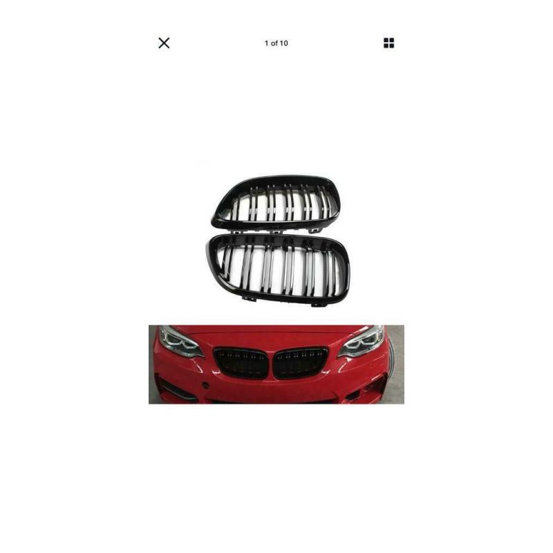 BMW 2 Series f22 Black Kidney Grills