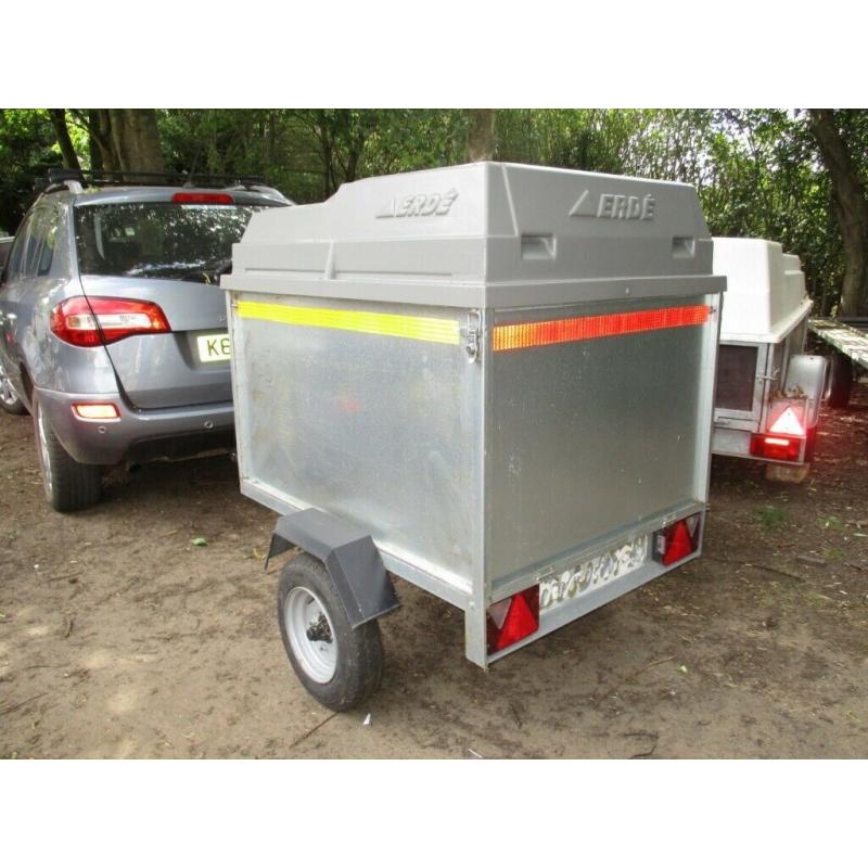 ERDE 127 HIGH GOODS TRAILER WITH LOCKING PLASTIC TOP.....