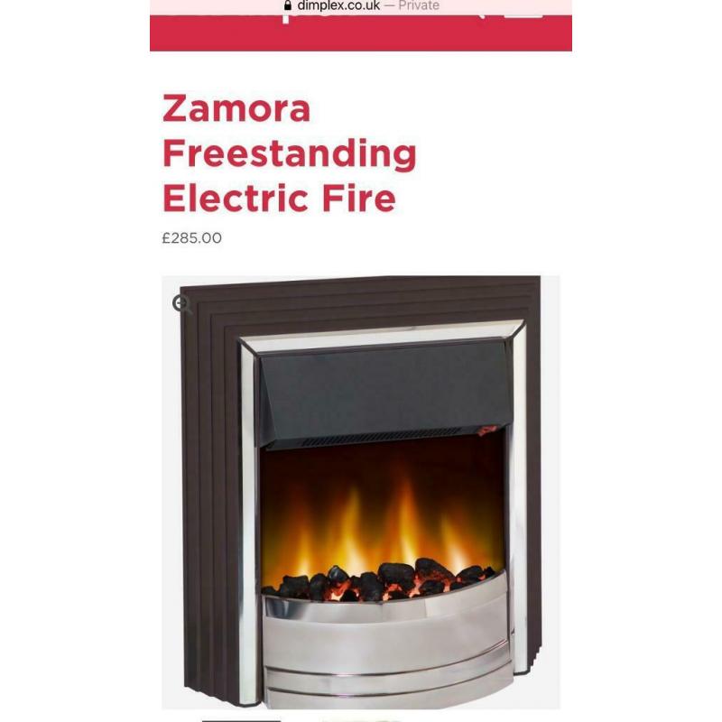 Dimplex Zamora Freestanding Optiflame Electric Fire, excellent condition, 6 months old, cost ?285